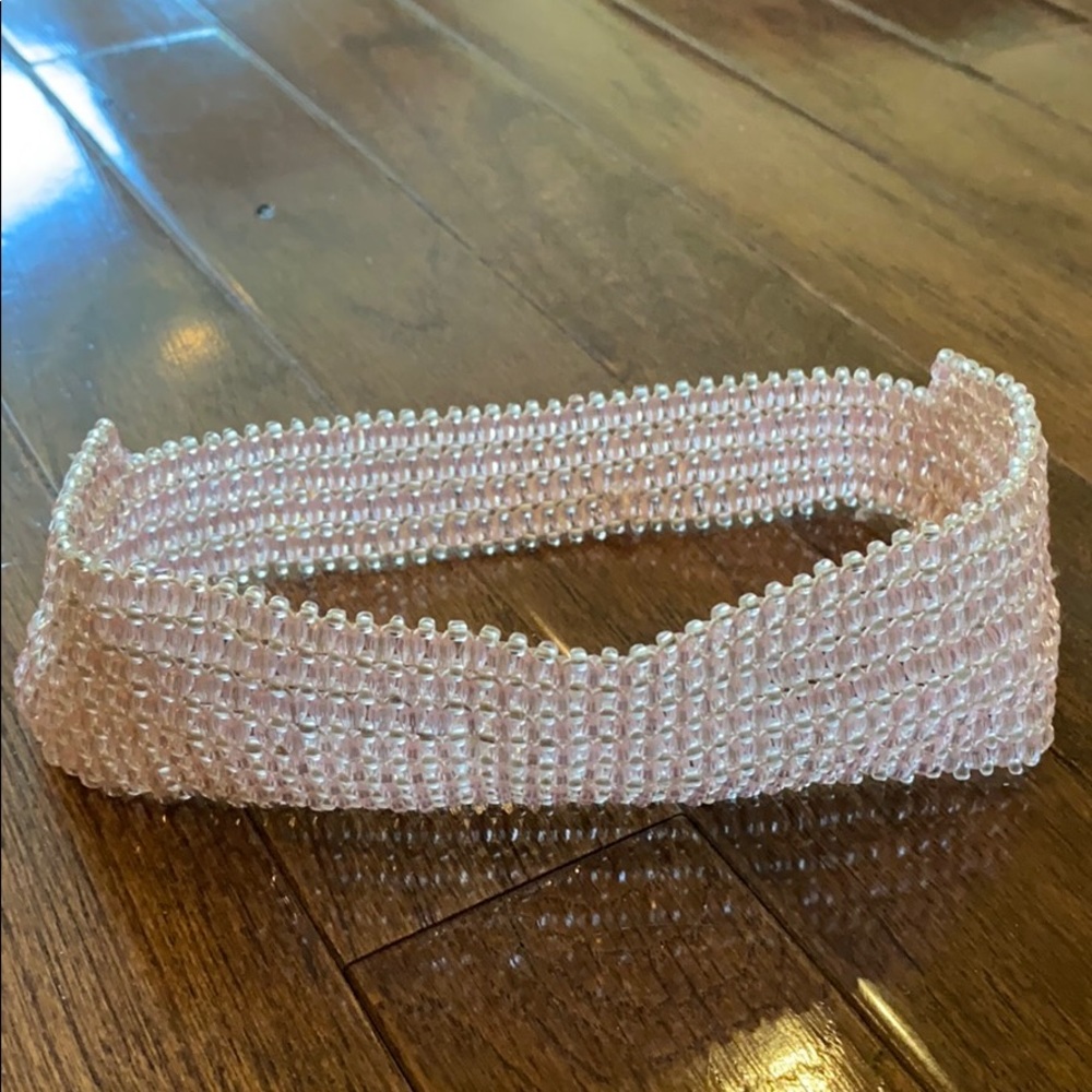 Pink Beaded Headband